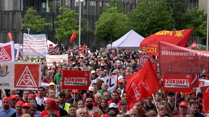 Thyssenkrupp: Erneute Proteste (Foto: SAT.1 NRW)