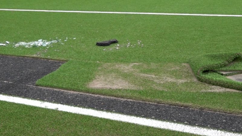 Vandalismus in Bielefeld: Fußballplatz zerstört (Foto: SAT.1 NRW)