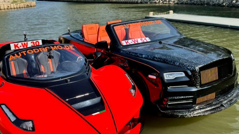 Wasserautos auf dem Rhein (Foto: SAT.1 NRW)