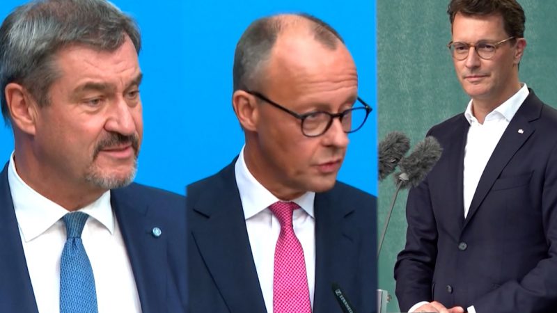 K-Frage: Hendrik Wüst unterstützt Friedrich Merz  (Foto: SAT.1 NRW)