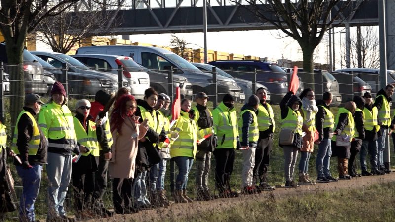 Streik bei Zalando (Foto: SAT.1 NRW)